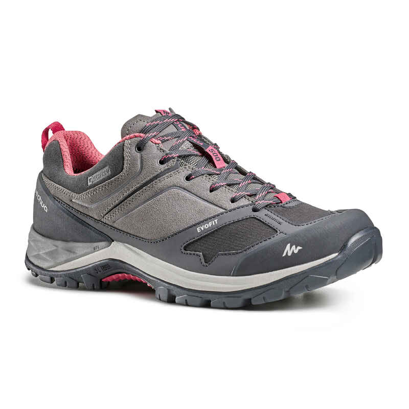 Wanderschuhe Damen wasserdicht Bergwandern - MH500 grau/rosa