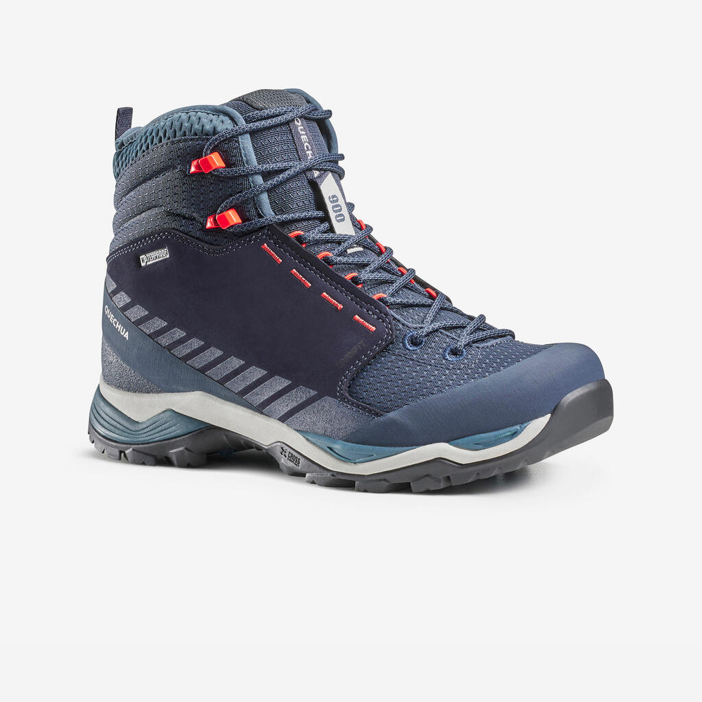 Women’s waterproof mountain walking boots - MH900 Mid - Blue