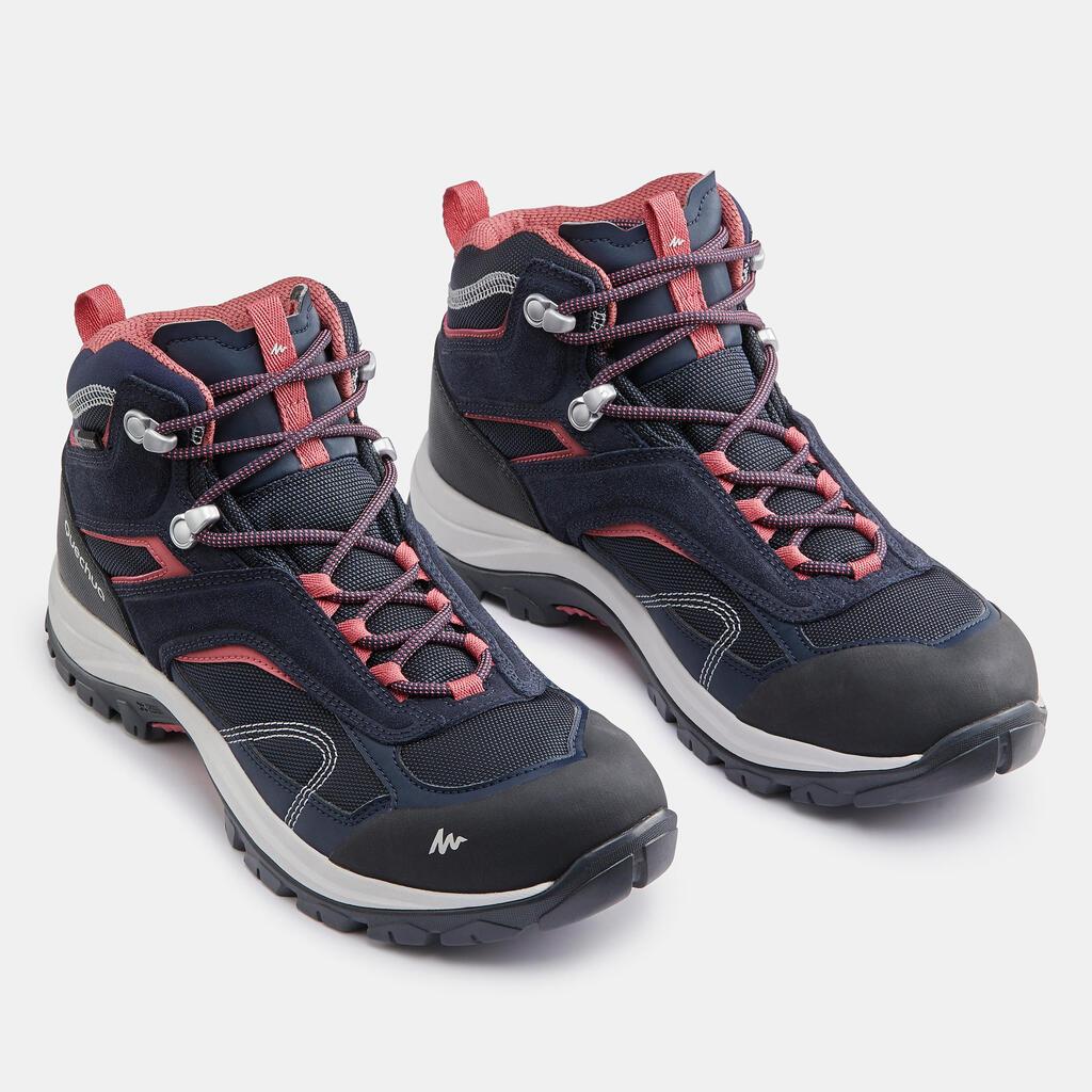 Wanderschuhe Damen halbhoch wasserdicht Bergwandern - MH100 grün