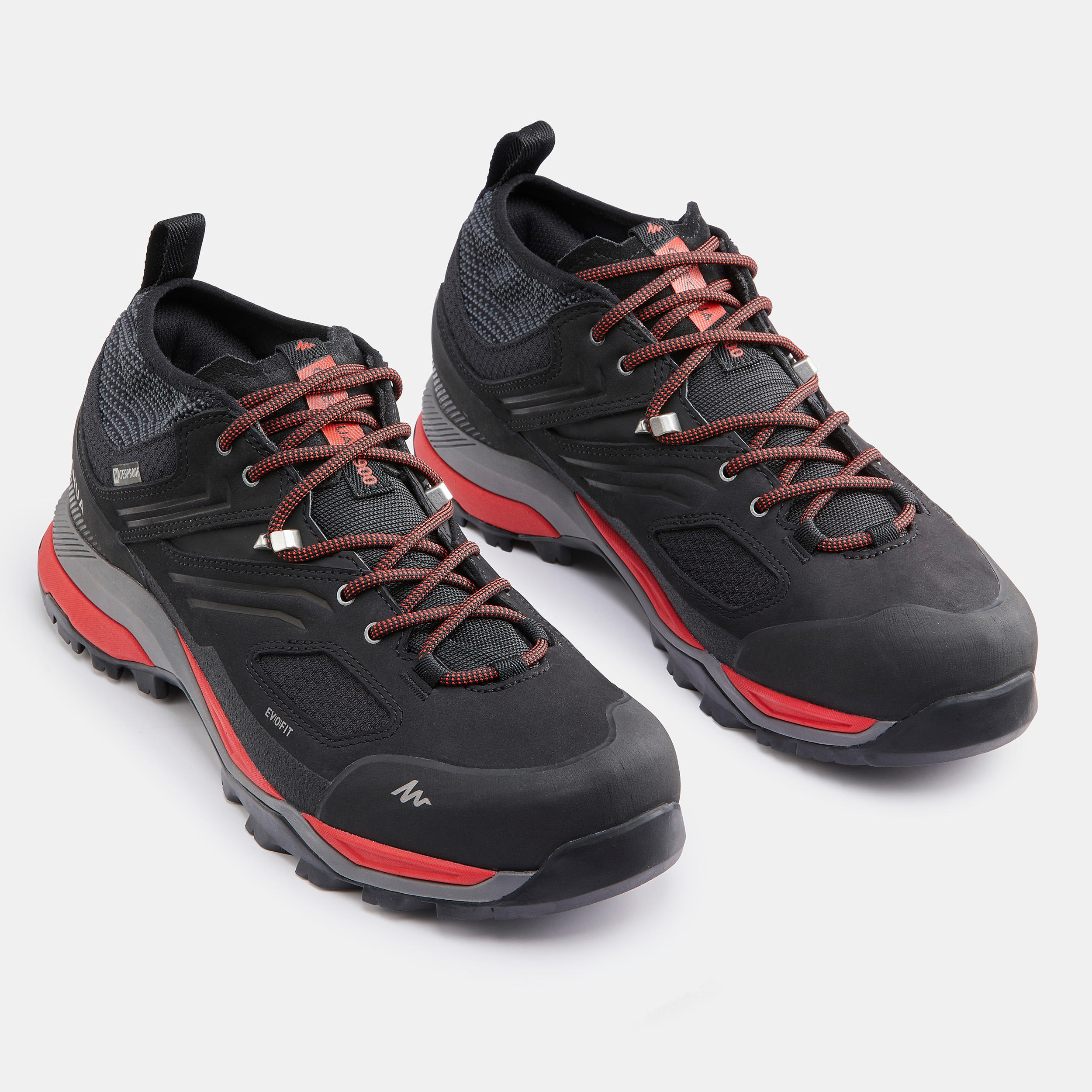 Men's waterproof mountain hiking shoes - MH900 - Black/Red 4/6