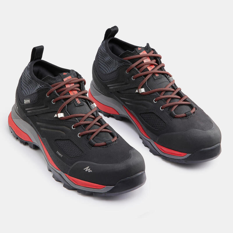 男款防水登山健行鞋 - MH900 - 黑色／紅色
