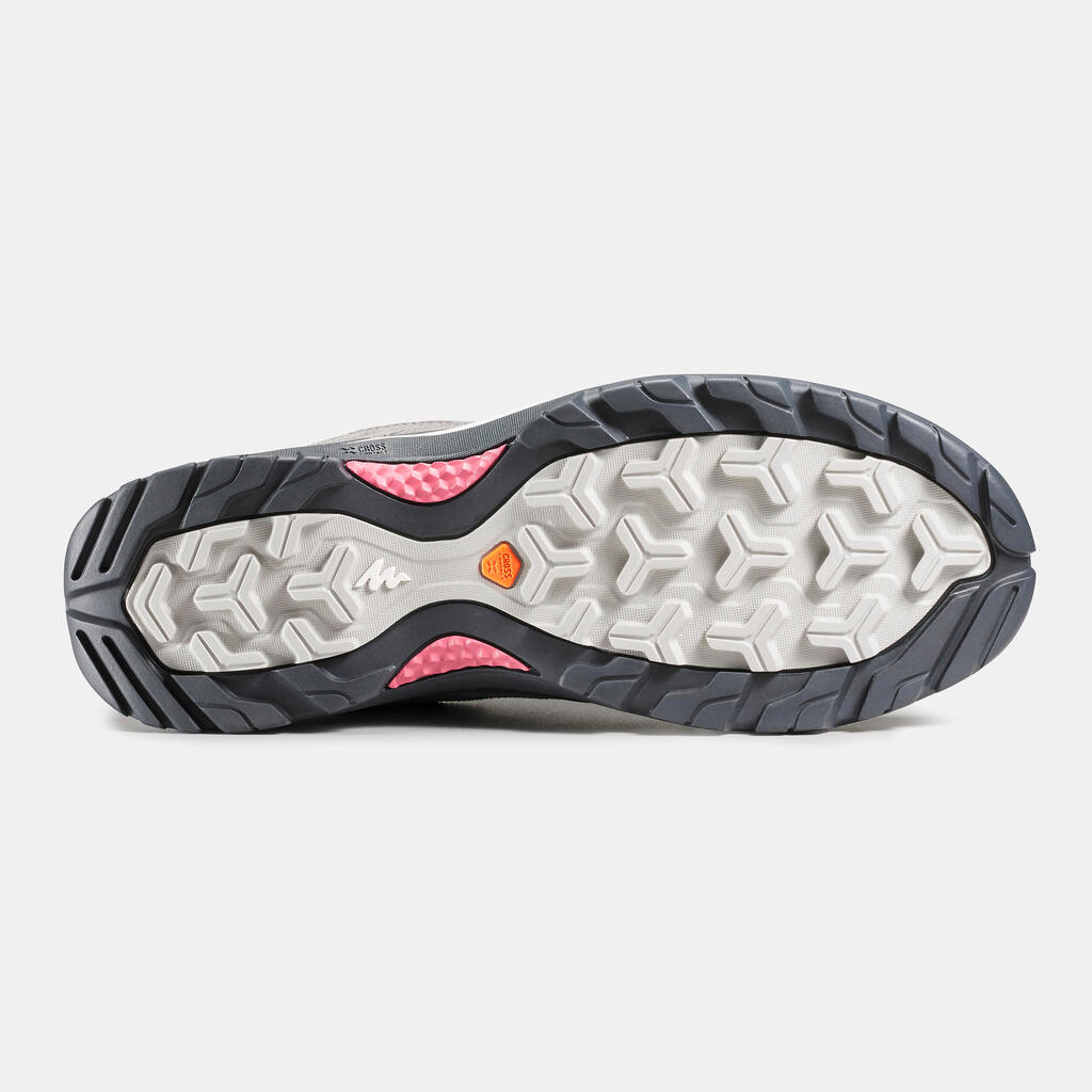 Sieviešu ūdensnecaurlaidīgi kalnu pārgājienu apavi “MH500”, pelēki/rozā