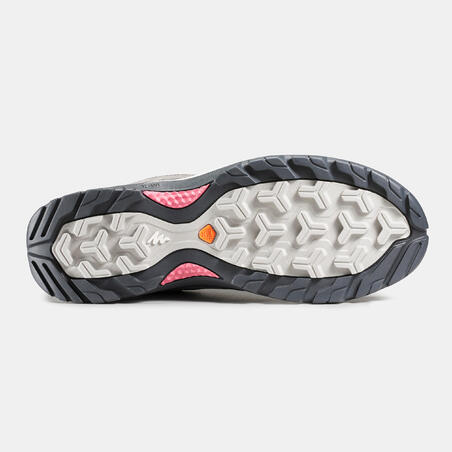 Botas impermeables de senderismo en montaña - MH500 Gris/Rosa- Mujer