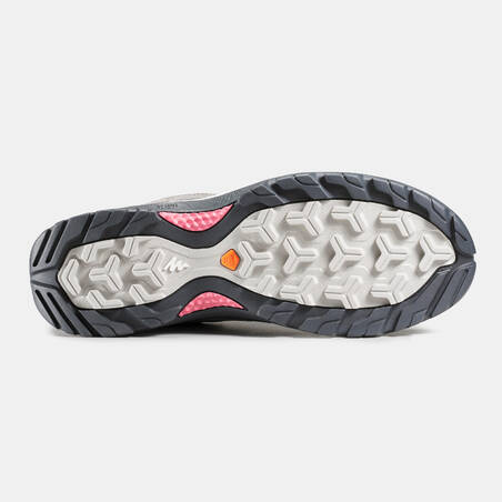 Sepatu Hiking Pegunungan Wanita Waterproof MH500 - pink/abu-abu