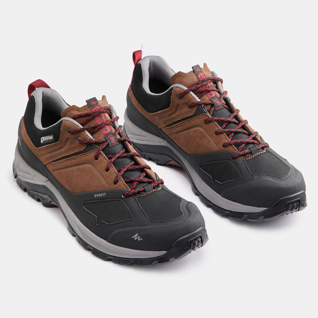 Wanderschuhe Herren wasserdicht Bergwandern - MH500 braun