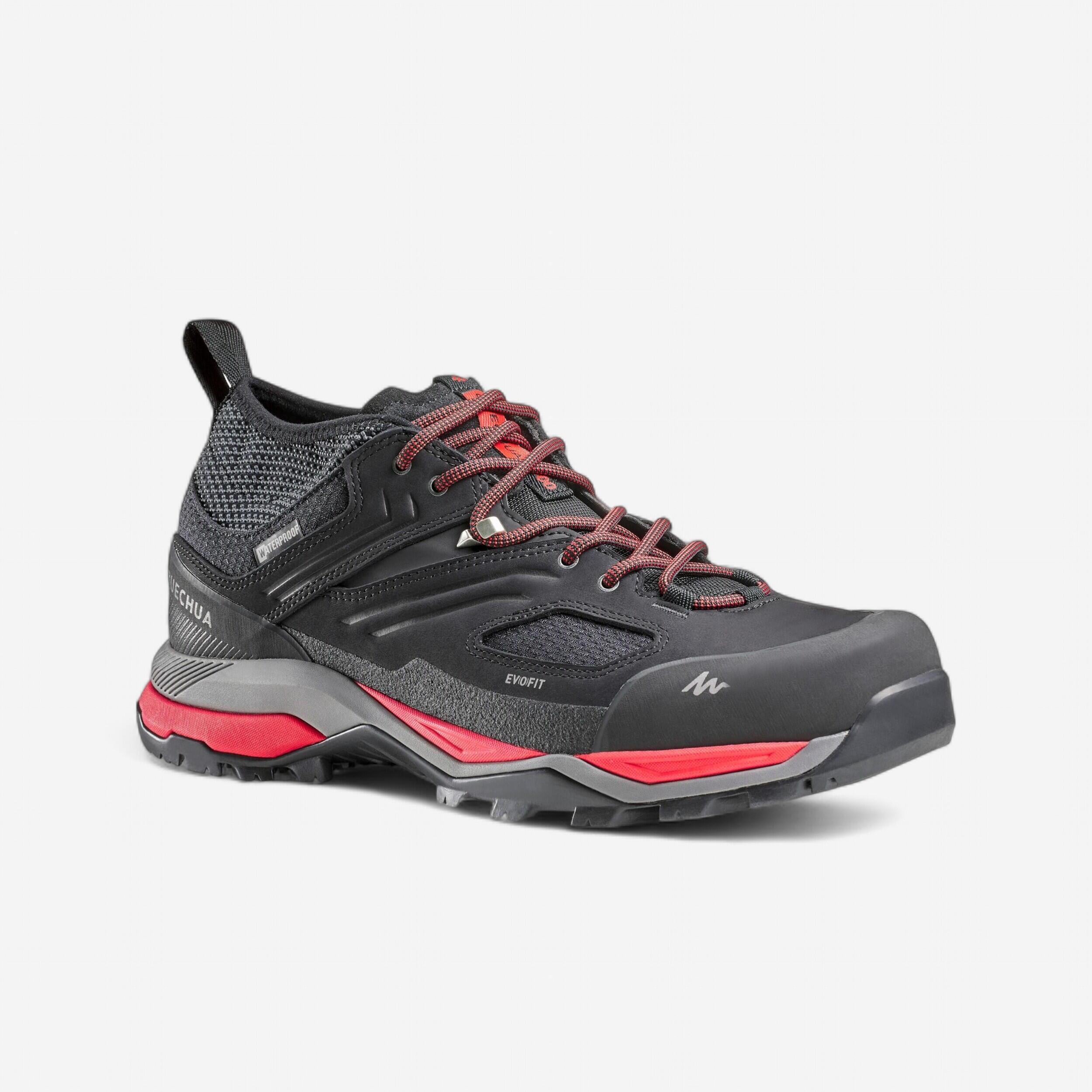 Men s waterproof mountain hiking shoes MH900 Black Red