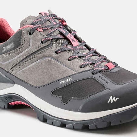 Zapatillas de montaña y trekking impermeables Mujer Quechua MH500 gris