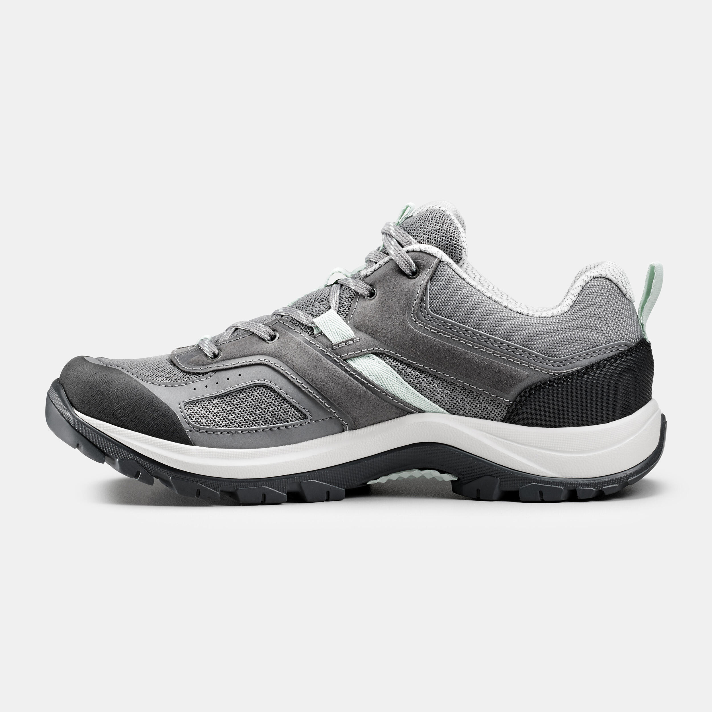 Chaussures de randonnée femme – MH 100 gris/vert - QUECHUA