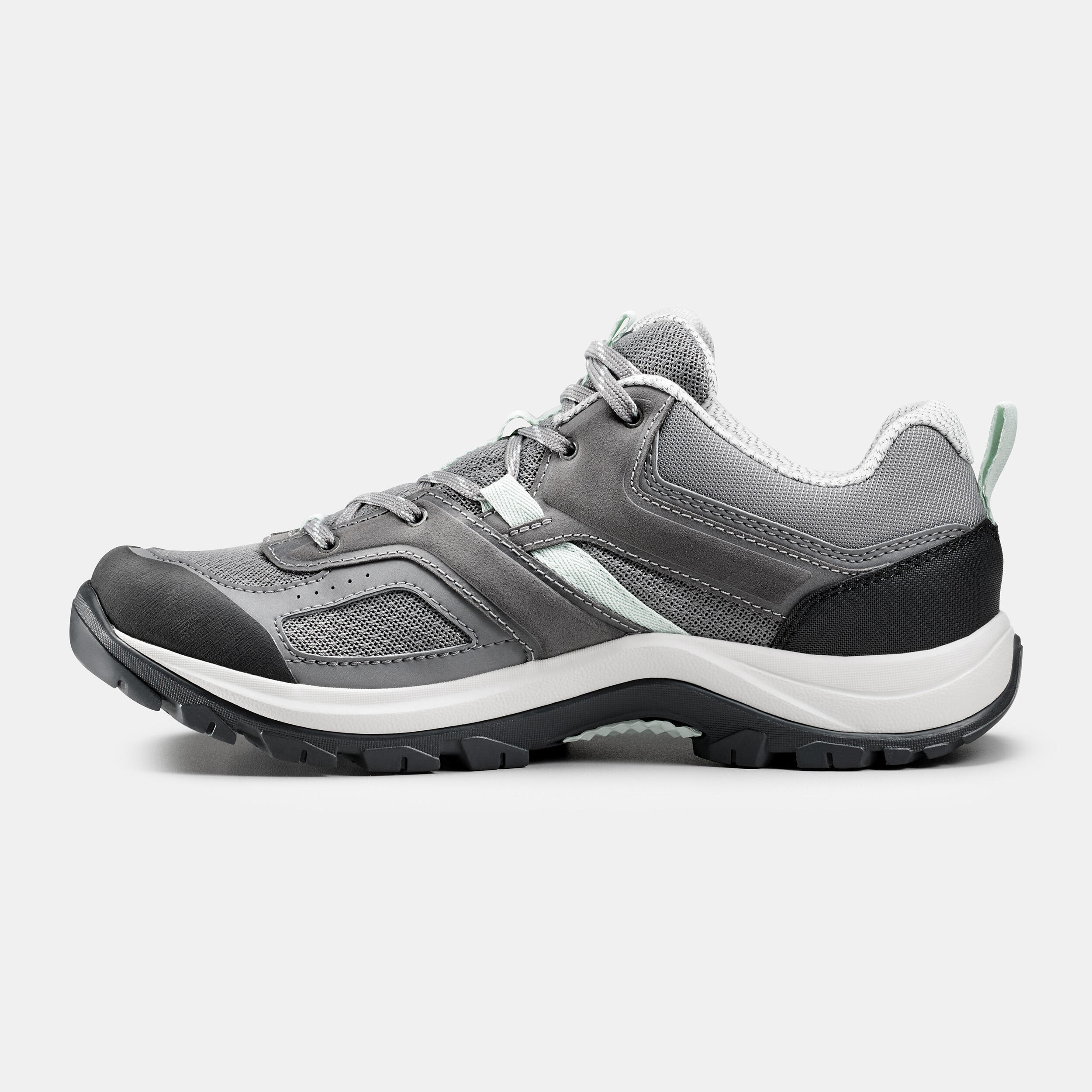 Women's mountain walking shoes - MH100 - Grey/Green 3/6