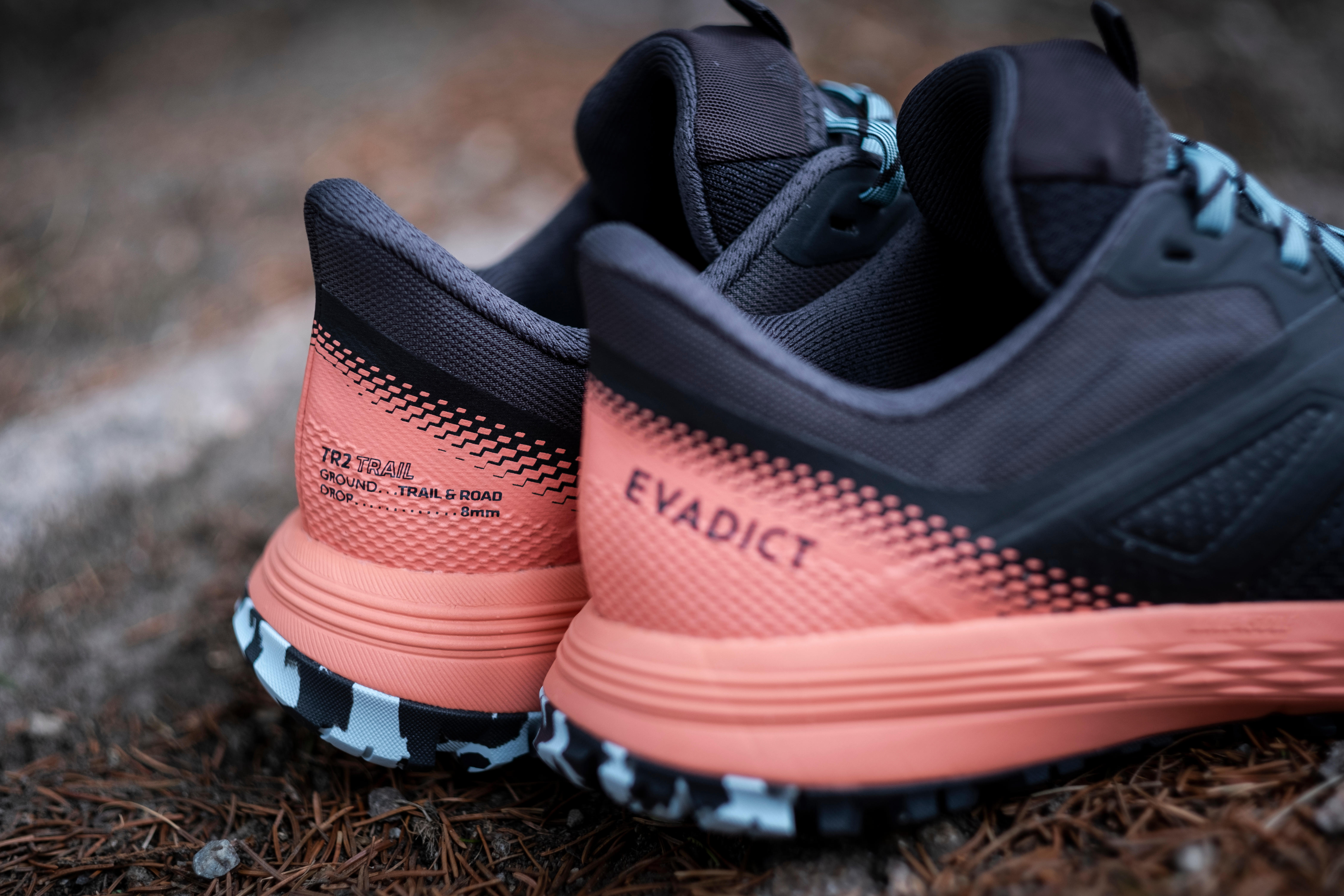 Women's Trail Running Shoes - TR 2 Black/Orange - EVADICT