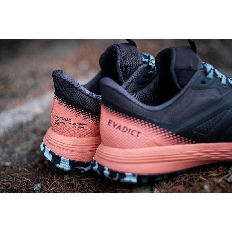 CHAUSSURES TRAIL RUNNING POUR FEMME TR2 NOIR ROSE BLEU