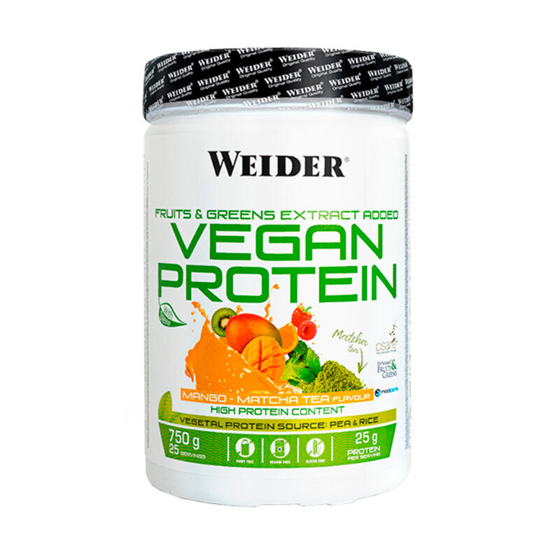 PROTEÍNA VEGANA 25 Suero de guisante WEIDER SABOR MANGO MATCHA 750g