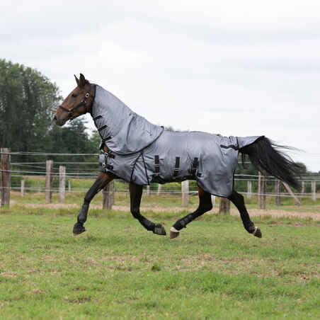 Horse Riding Fly Sheet for Horse & Pony 100 - Grey