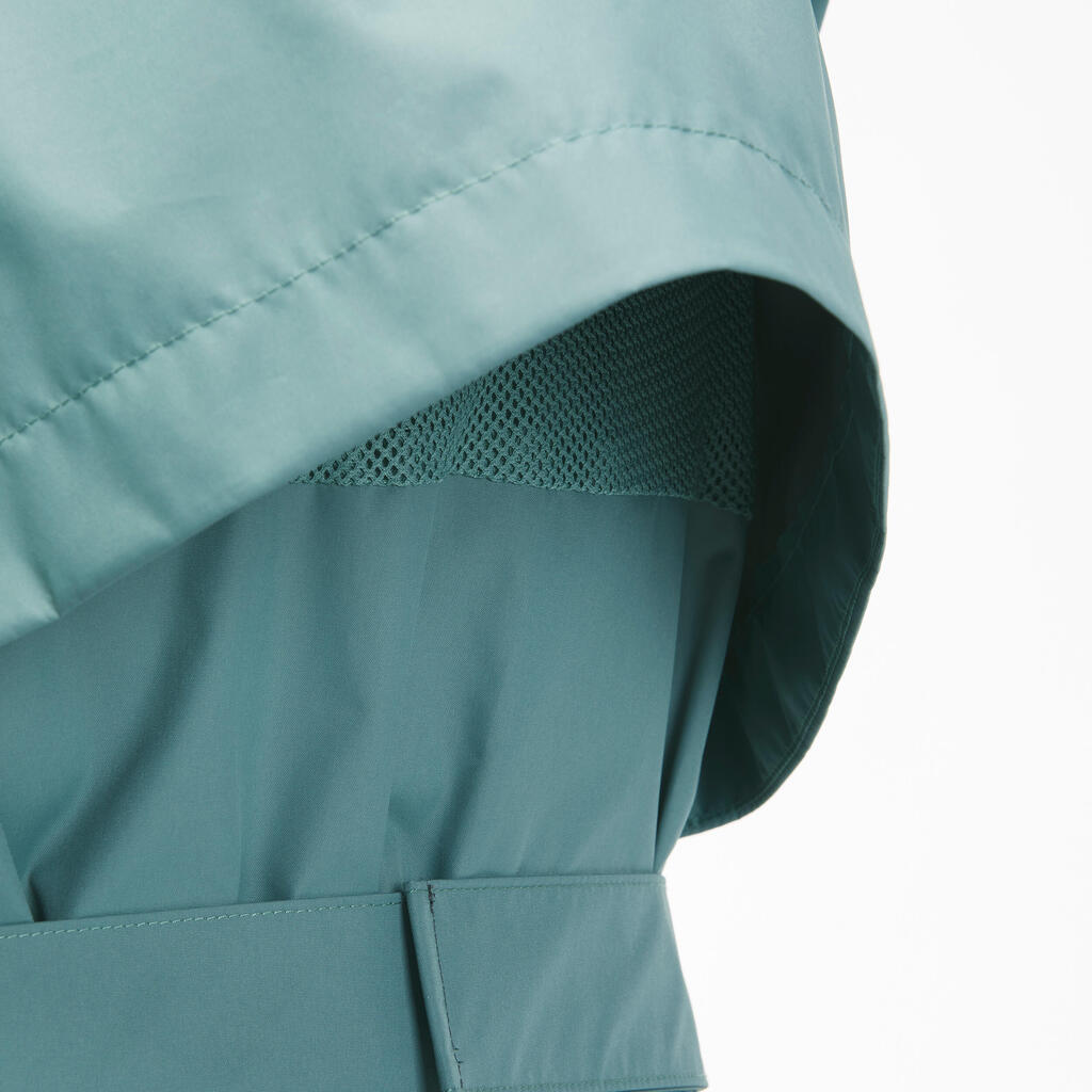 Chaqueta Impermeable Para Senderismo y Trekking Mujer Tipo gaban Quechua caqui