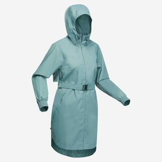 Raincoat Women Hiking Lightweight Waterproof Long Jacket - Blue