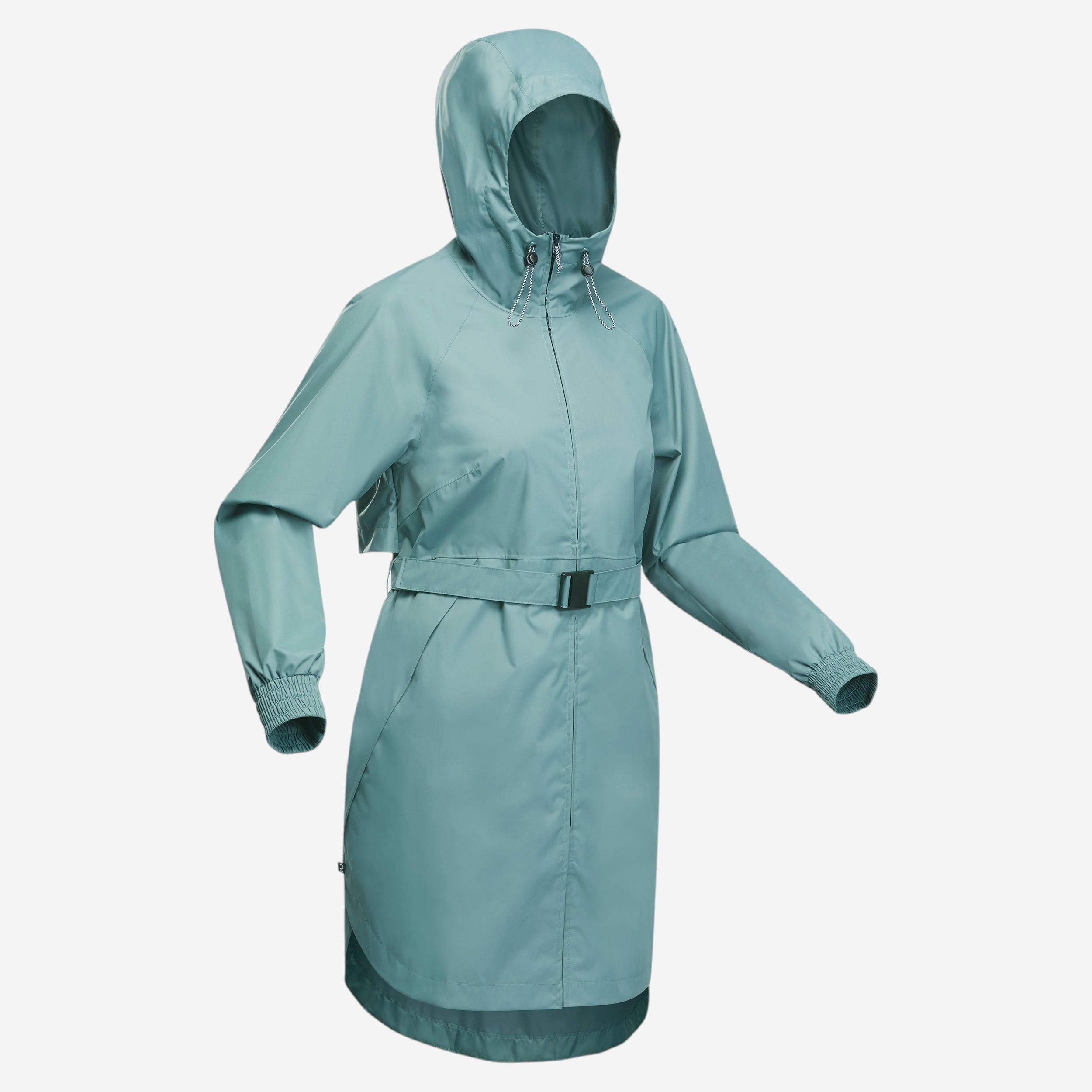 QUECHUA Lange wandelregenjas voor dames Raincut Long