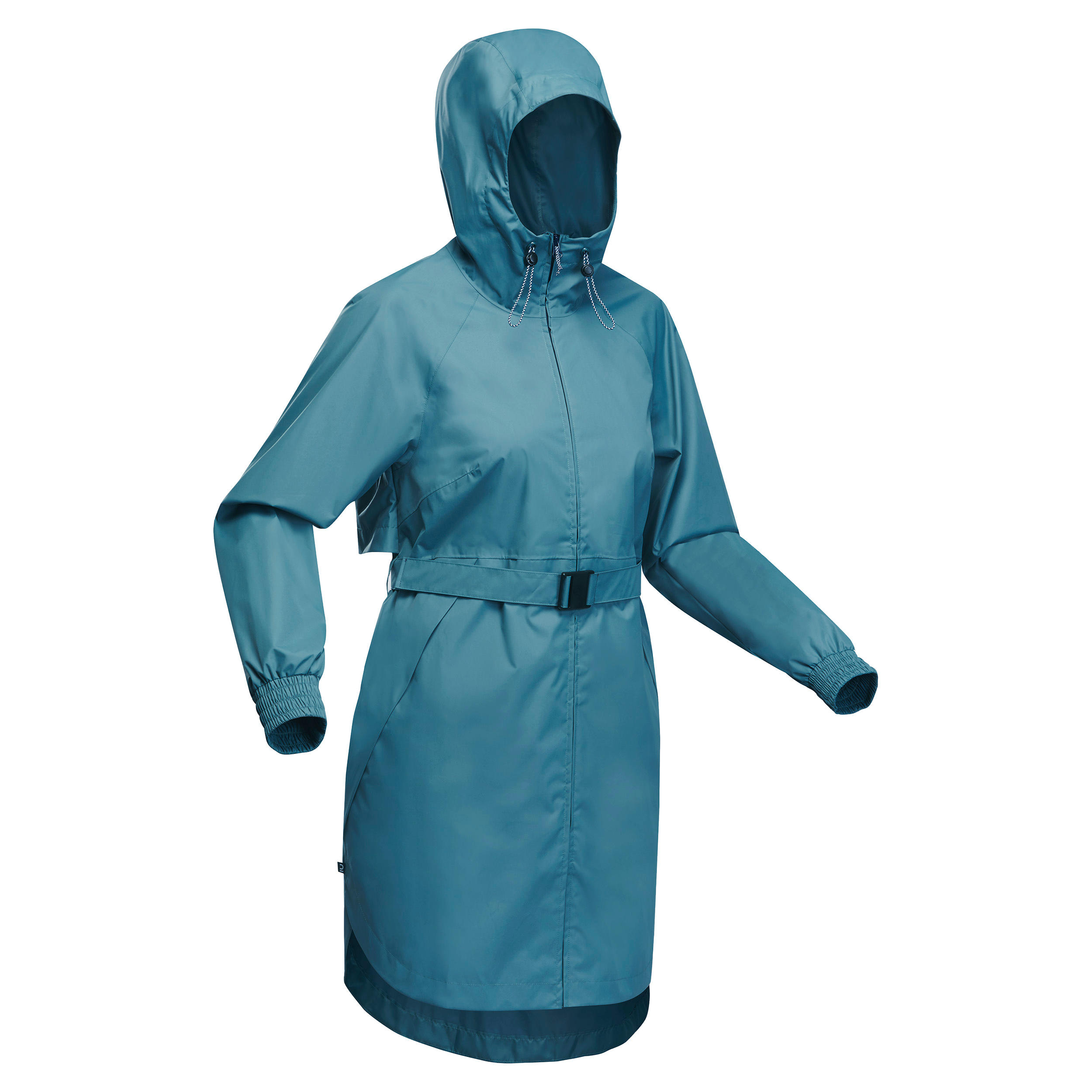 Jachetă Lungă Impermeabilă Drumeție Raincut Albastru Damă decathlon.ro imagine noua