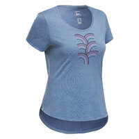 T-shirt naturvandring NH500 Dam ockra Vandring - T-shirt NH500 Dam blå QUECHUA - Vandringströjor och T-shirts