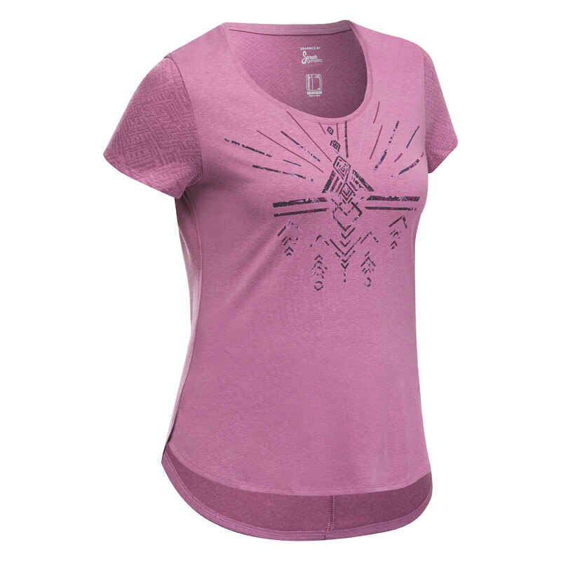 Wandershirt Naturwandern NH500 kurzarm Damen rosa Wandershirt Naturwandern NH500 kurzarm Damen rosa
