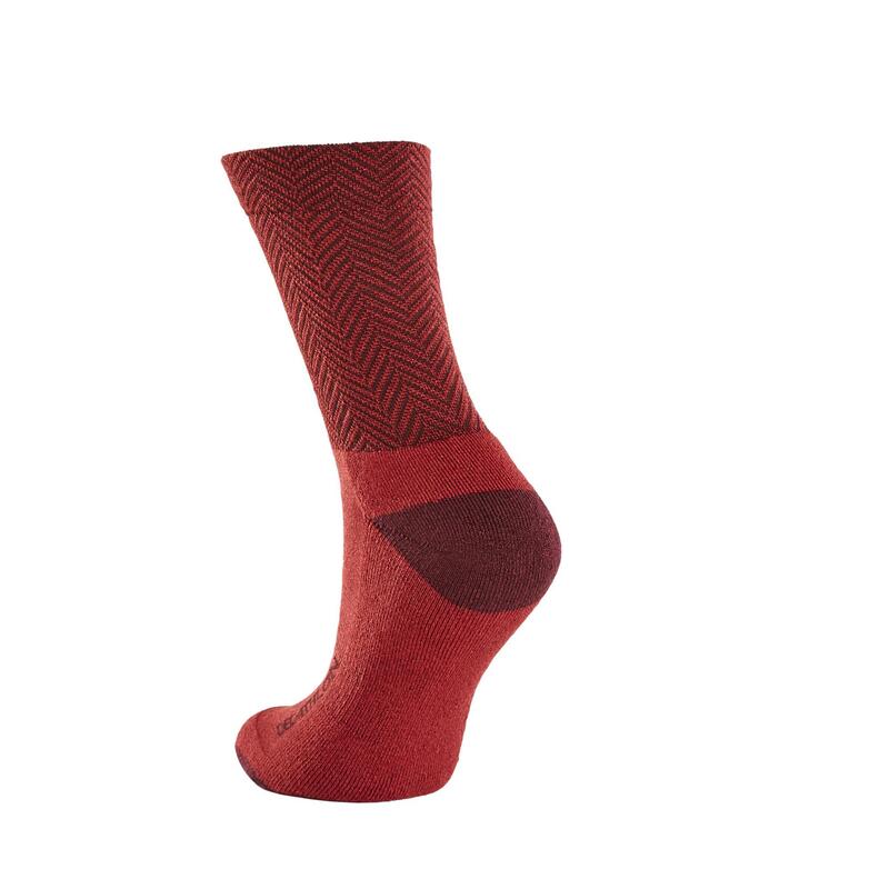 CHAUSSETTES VELO 500 HIVER BORDEAUX