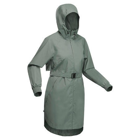 Veste longue imperméable de randonnée nature - Raincut long -  Femme