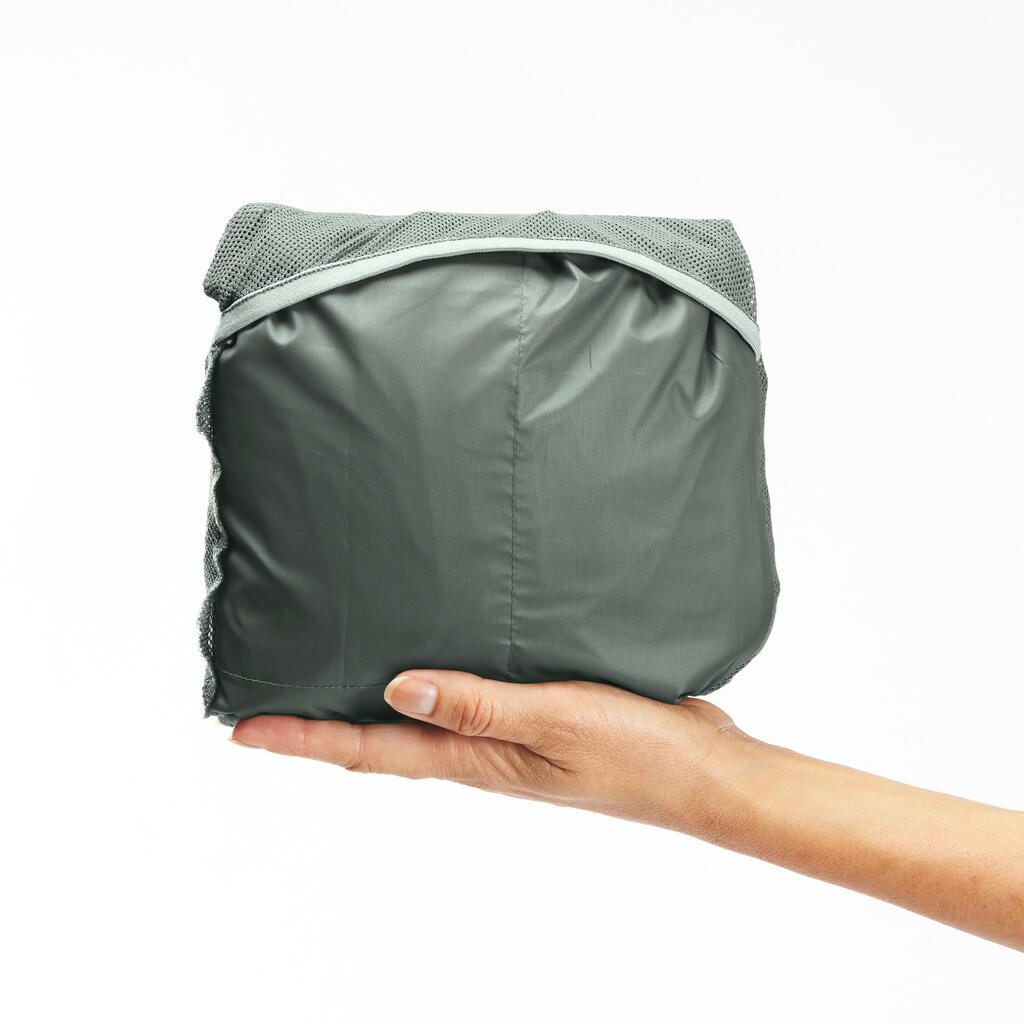 Chaqueta Impermeable Para Senderismo y Trekking Mujer Tipo gaban Quechua caqui