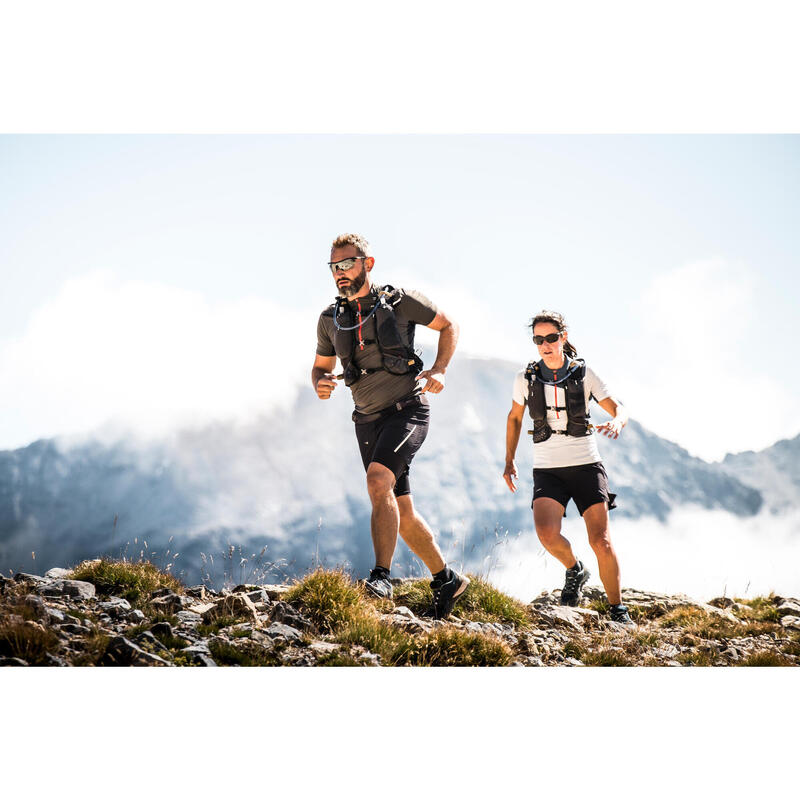 Laufshorts 2-in-1 Trailrunning Herren - Trail Comfort schwarz