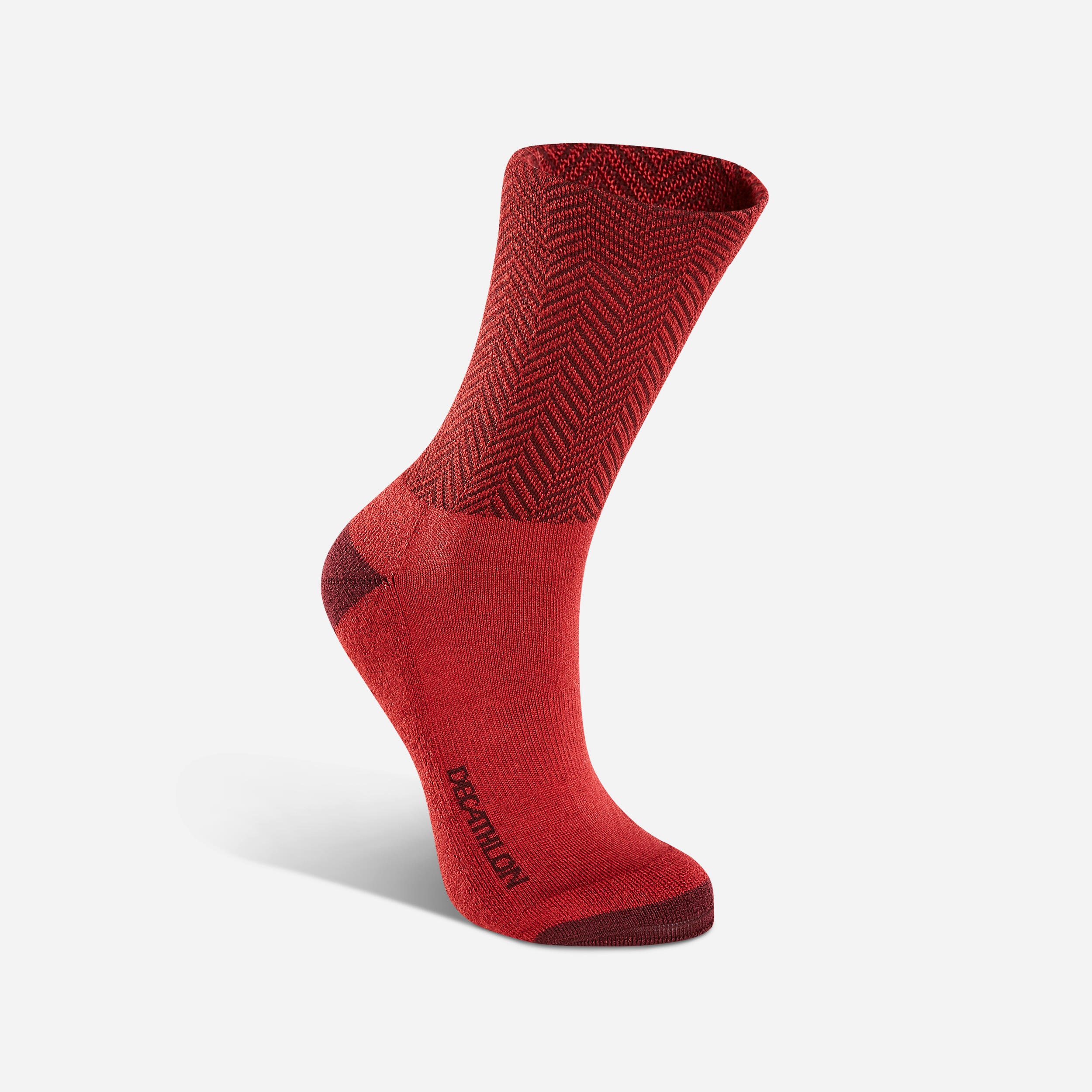 Winter Cycling Socks RoadR 500 - Burgundy 1/3