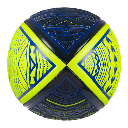 Paplūdimio regbio kamuolys „R100 Maori“, 4 dydžio, mėlynas / geltonas