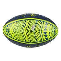 Beach Rugby Ball R100 Size 4 - Maori Blue/Yellow