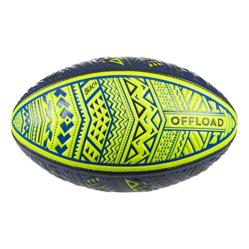 Ballon de rugby Beach R100 midi Maori bleu jaune