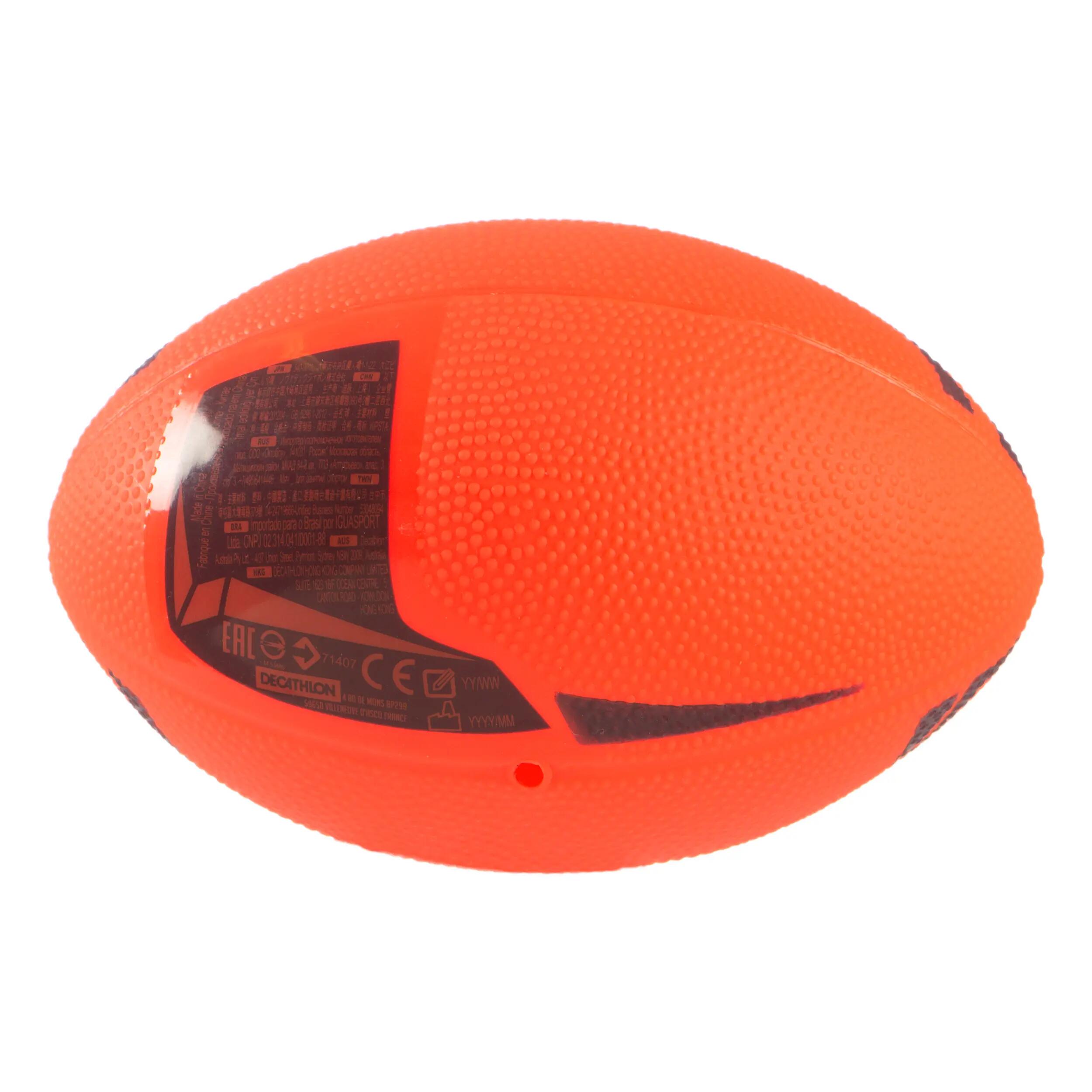 Recreational and Beginner's PVC Rugby Ball R100 Midi - Vermilion 2/5