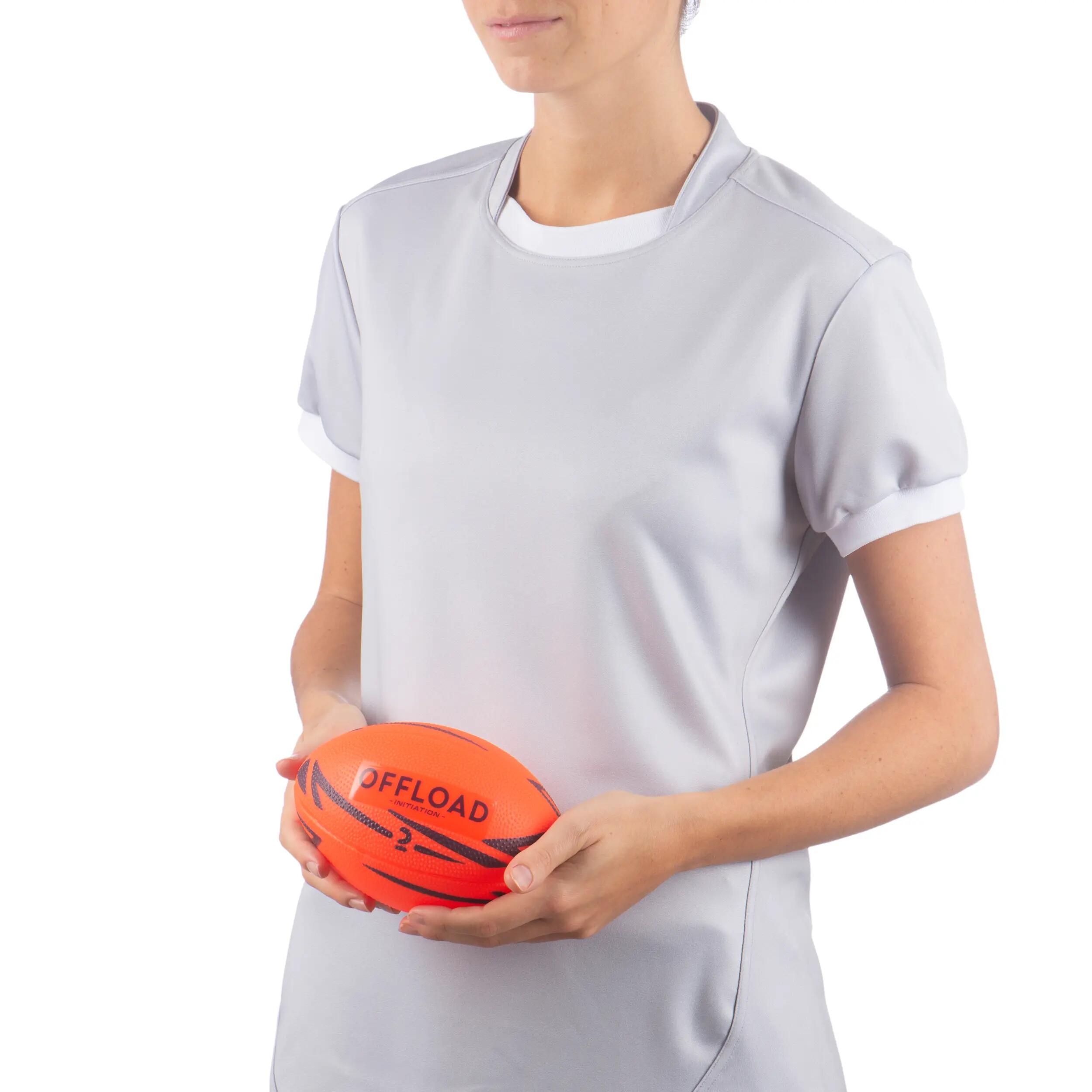 Recreational and Beginner's PVC Rugby Ball R100 Midi - Vermilion 3/5