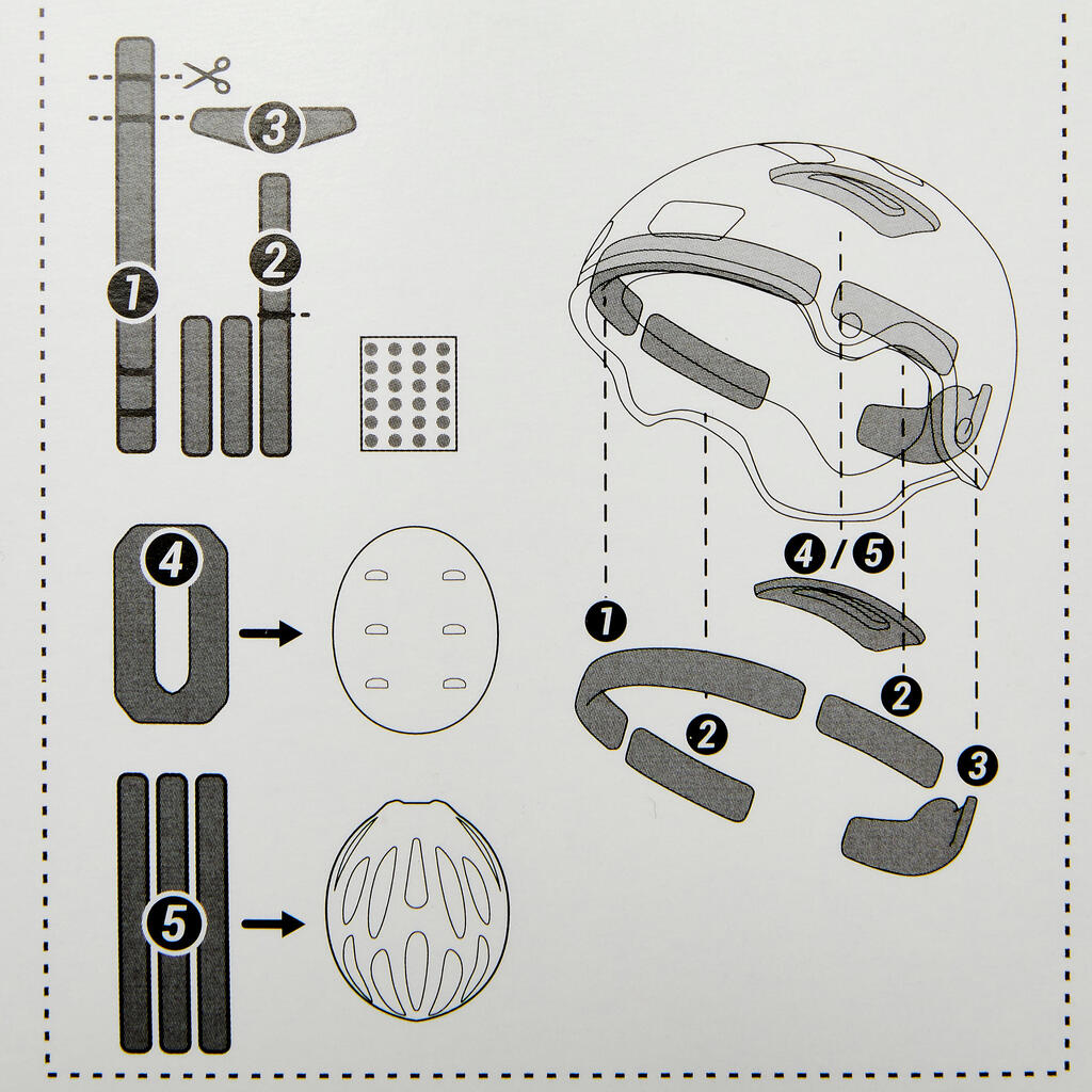 Helmpolster Schaumstoff-Set Ersatz-Pads Oxelo