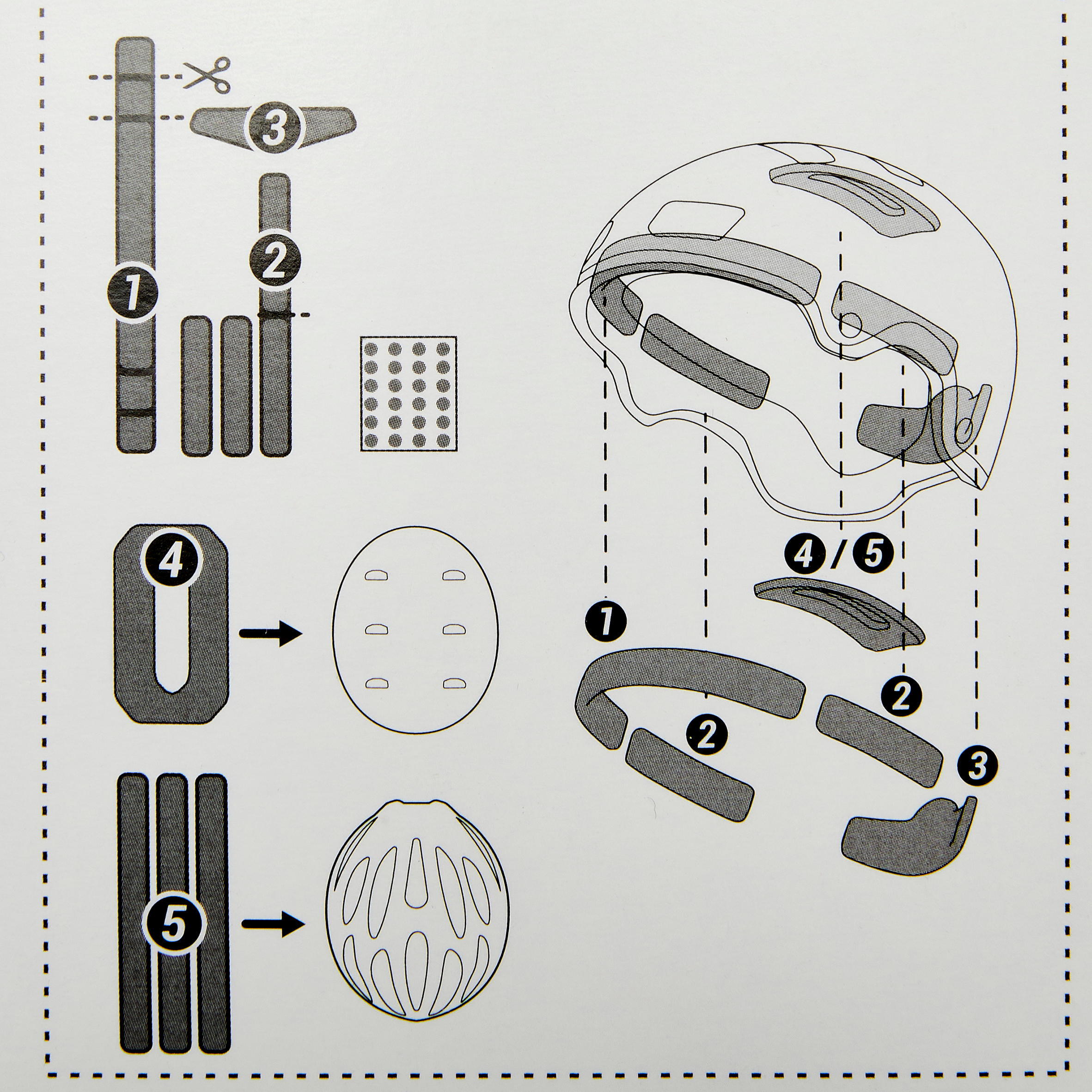 Set schuimstukken voor helm Oxelo 5/6