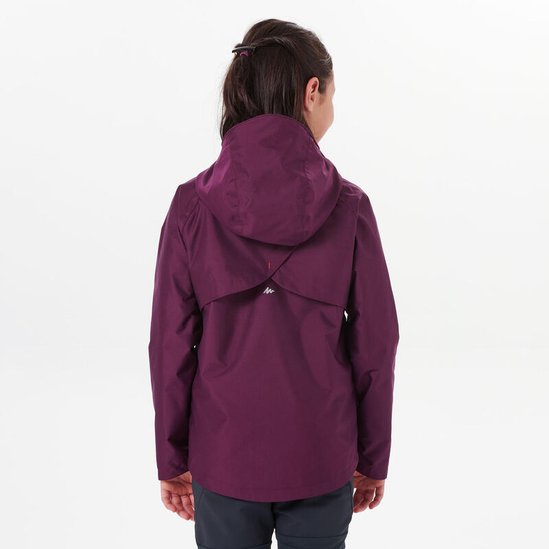 Veste imperméable de randonnée - MH500 prune - enfant 7-15 ans