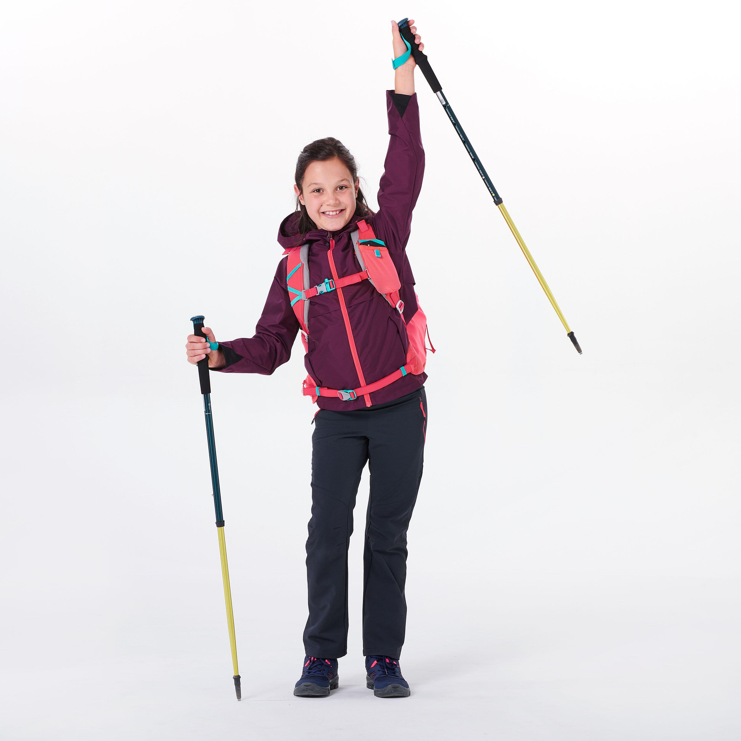Kids’ Waterproof Hiking Jacket - MH500 Aged 7-15 - Plum 2/14