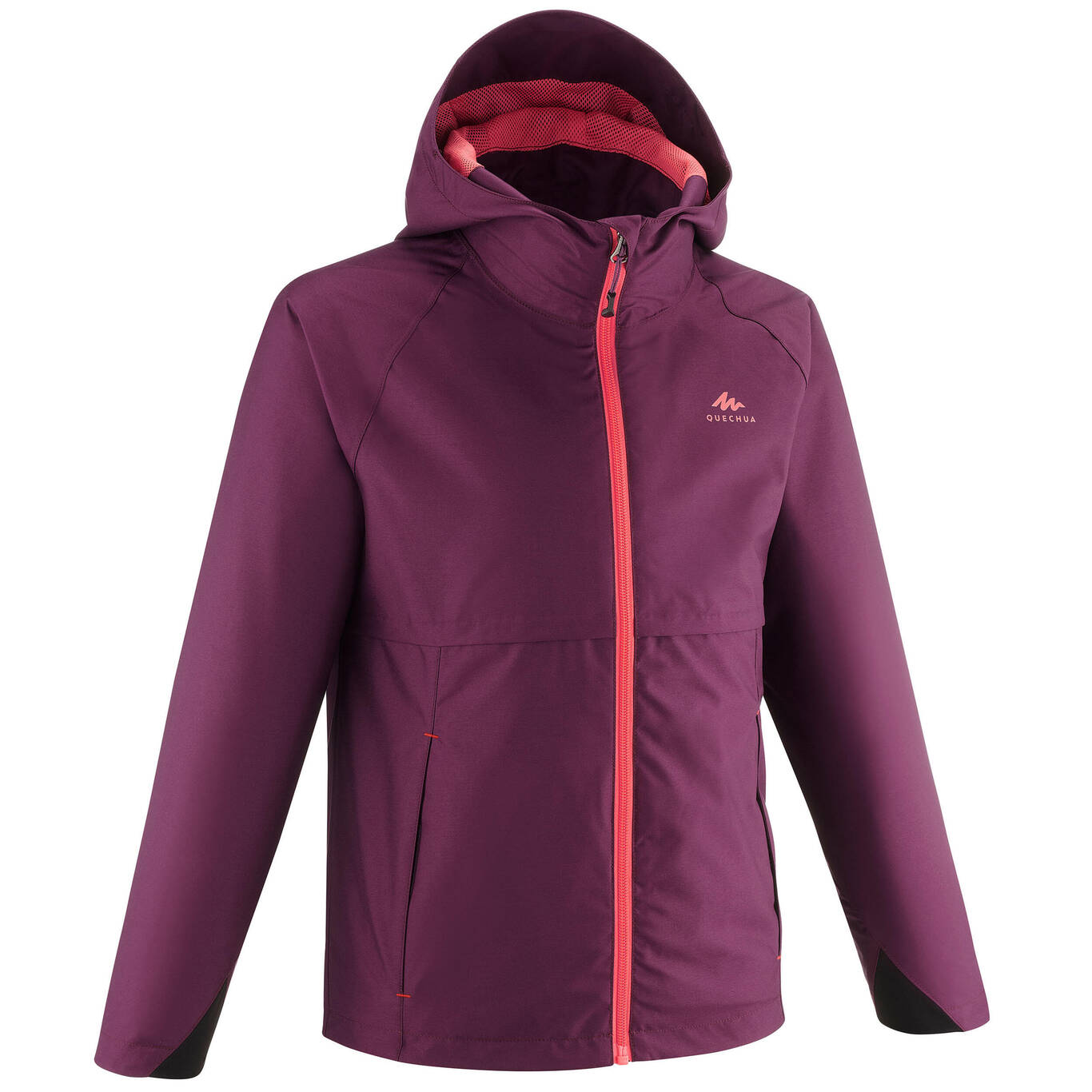 Kids’ Waterproof Hiking Jacket - MH500 Aged 7-15 - Plum