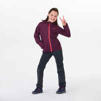 Kids’ Waterproof Hiking Jacket - MH500 Aged 7-15 - Plum