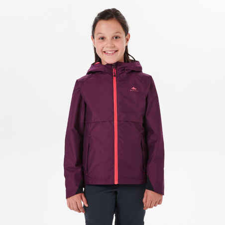 Chaqueta impermeable de montaña trekking Niños 7-15 años Quechua MH500 violeta