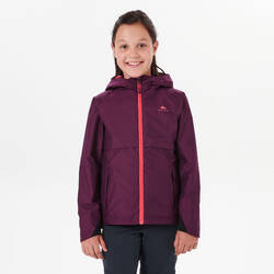 Kids’ Waterproof Hiking Jacket - MH500 Aged 7-15 - Plum