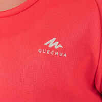 Camiseta montaña y trekking manga corta Niños 7-15 años  Quechua MH500 rosa