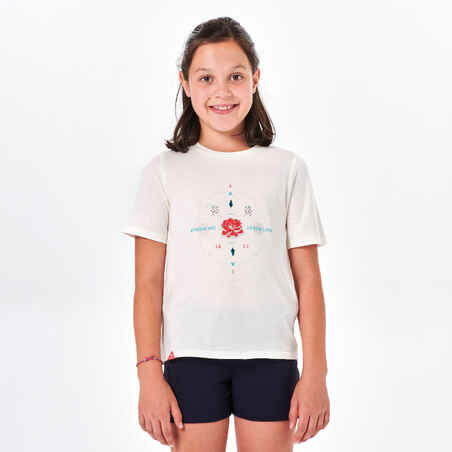 Kids' Hiking T-shirt MH100 7-15 Years - White
