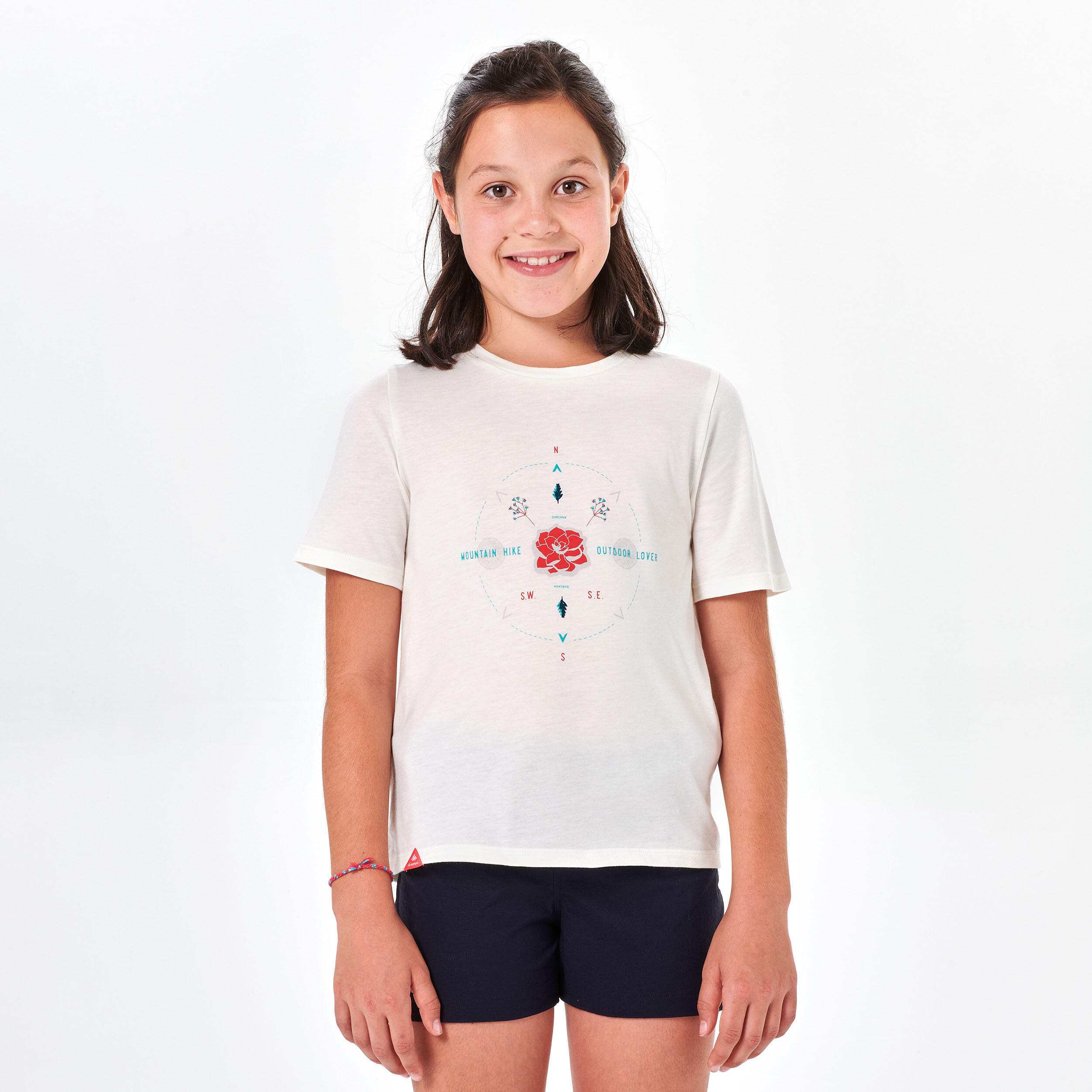 Kids' Hiking T-shirt MH100 7-15 Years - White 2/6