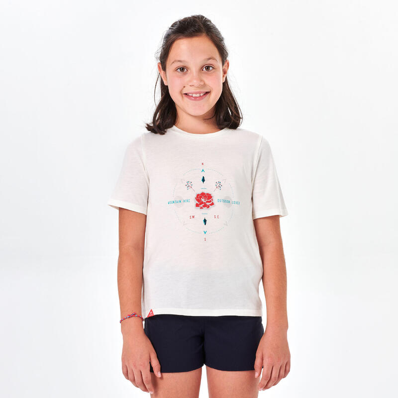 T-Shirt de randonnée - MH100 blanc - enfant 7 à 15 ans