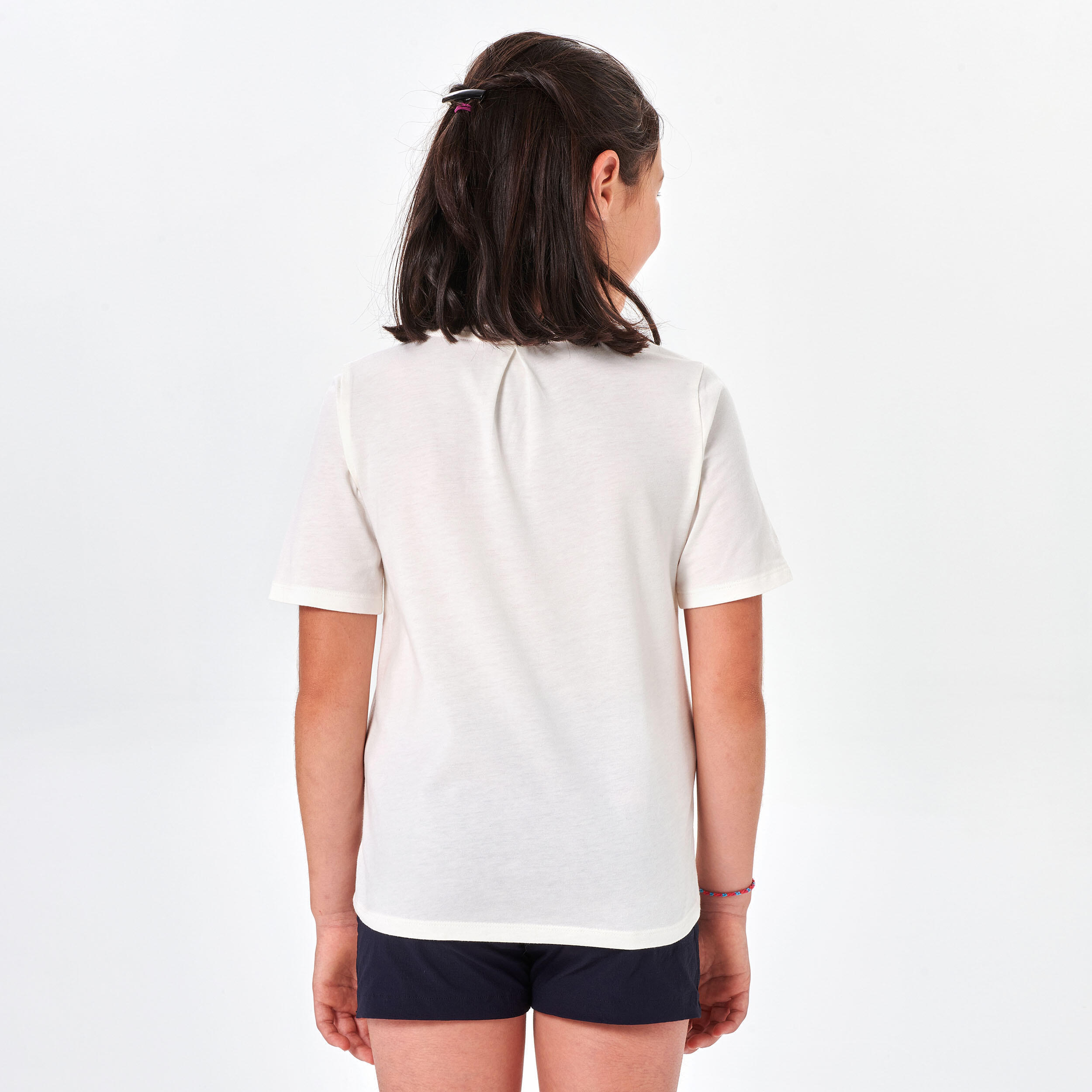 Kids' Hiking T-shirt MH100 7-15 Years - White 3/6