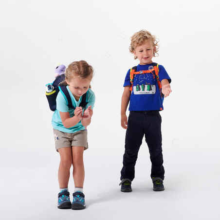 נעלי טיולים שגובהן בינוני עם סקוץ' לילדים MH100 ממידה 7 עד מידת מבוגרים 2 - כחול