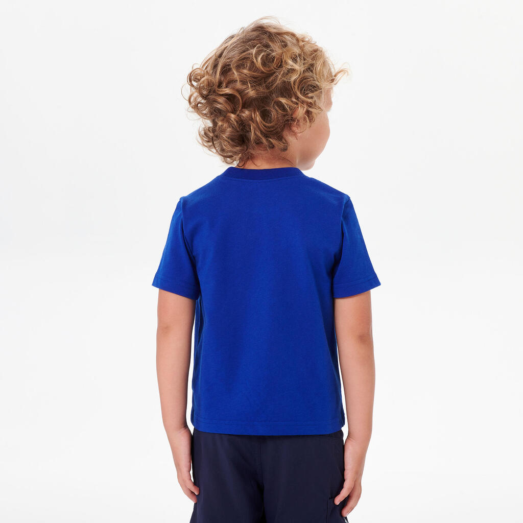 POLERA DE SENDERISMO - MH100 KID CAFÉ FOSFORESCENTE - NIÑOS 2 A 6 AÑOS 