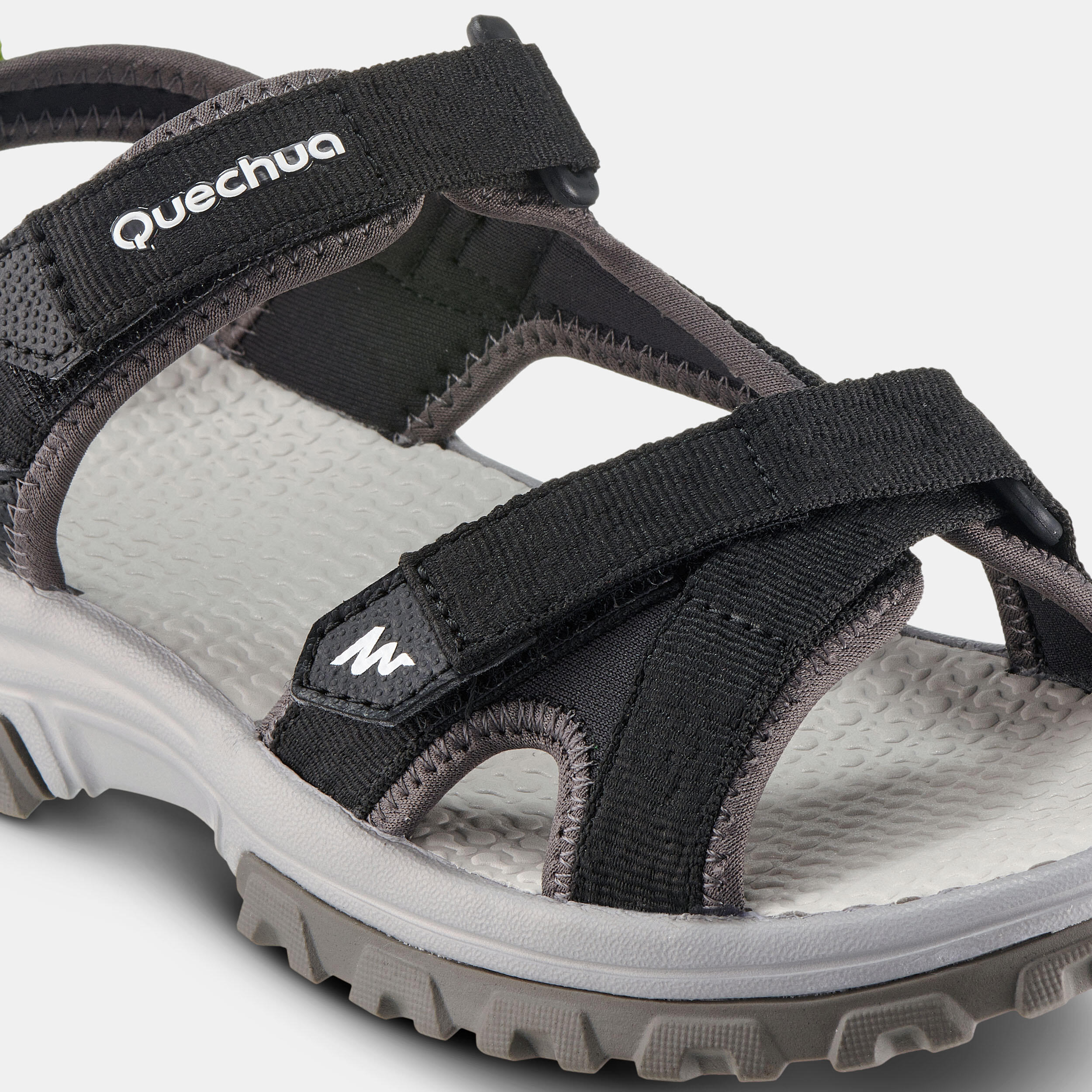 Kids’ Hiking Sandals MH120 TW  - Jr size 10 TO Adult size 6 - Black 6/6
