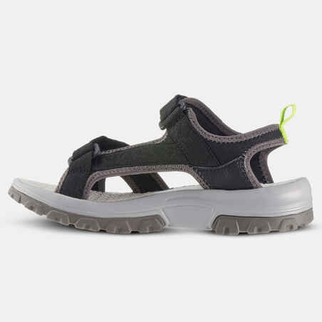 Kids’ Hiking Sandals MH120 TW  - Jr size 10 TO Adult size 6 - Black